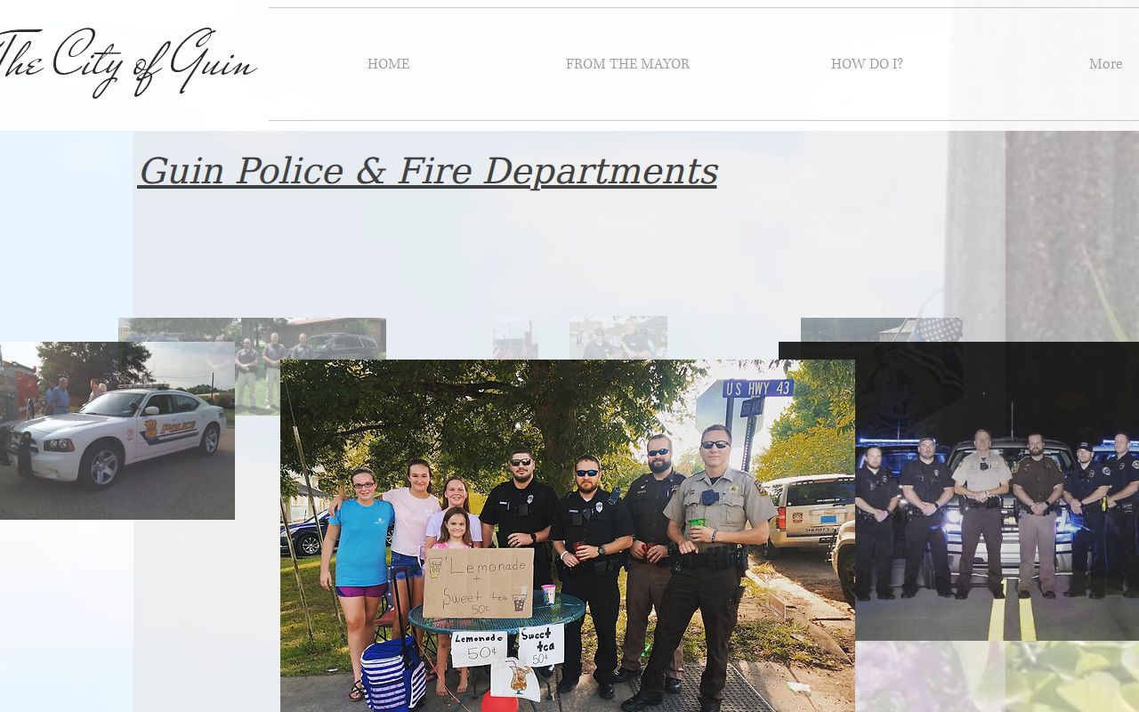 Guin city department directory listing Municipal Court and Police